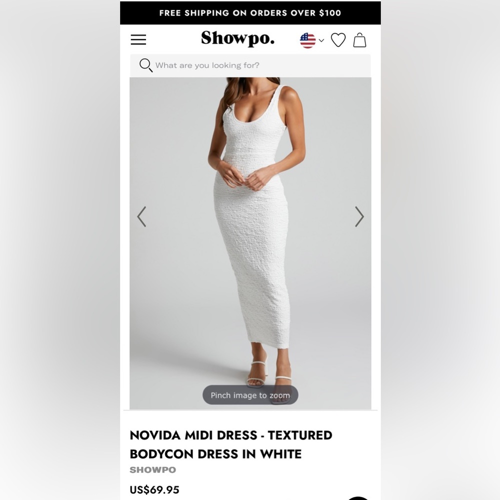 Showpo Novida MIDI dress - white